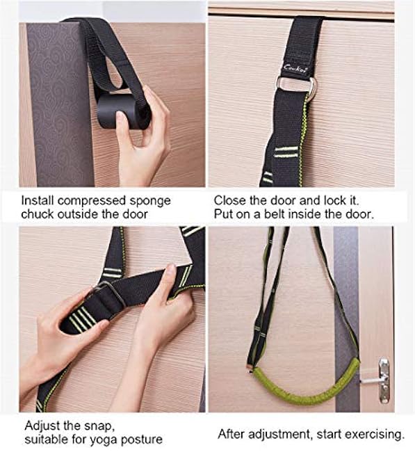 Yoga Fitness Stretching Strap, Door Flexibility Stretching Strap, Improve Leg Waist Back Flexibility Back Bend Assist Trainer, for Rehab Pilates Ballet Dance Cheerleading Splits Gymnastics