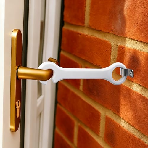 2-Pack French Patio Door Holders for Single or Double Doors with Handles Outdoor Door Hook to Keep Entrances Open Pet Access Solution for Dogs & Cats Fits Most Doors(White)
