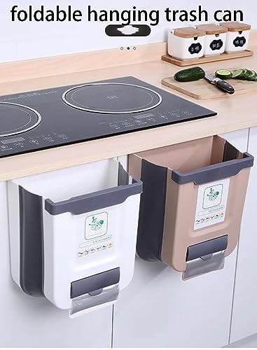 Caneca de basura colgante plegable para cocina blanca miniatura 2