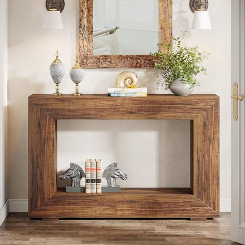 Tribesigns Farmhouse Console Table, 47 Inches Entryway Console Table with Storage, Industrial Hallway Accent Table for Living Room, Entrance