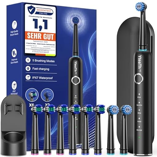 Cepillo de Dientes Eléctrico de Rotación Adultos con 8 Cabezales - Cepillo Electrico con Estuche de Viaje, 5 Modos, IPX7 Impermeable, Cepillo Dientes Electrico Viaje Recargable, Negro Mate | Ya disponible en tu tienda friki favorita! En mundofriki.es! Cepillo de Dientes Eléctrico de Rotación Adultos con 8 Cabezales - Cepillo Electrico con Estuche de Viaje, 5 Modos, IPX7 Impermeable, Cepillo Dientes Electrico Viaje Recargable, Negro Mate | Ya disponible en tu tienda friki favorita! En mundofriki.es!