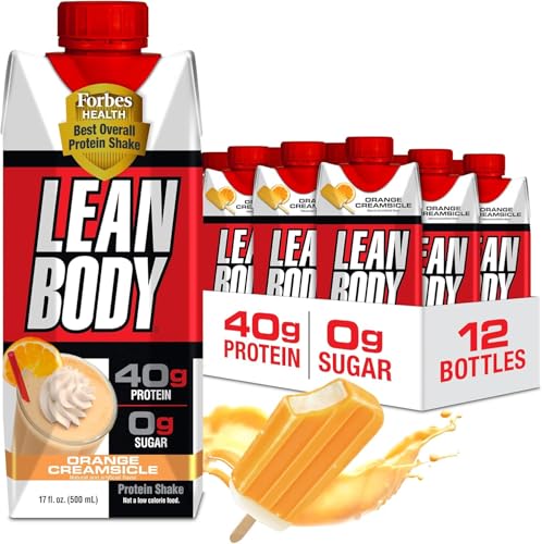 Image of LABRADA Lean Body Ready-to-Drink Orange Creamsicle Protein Shake, 40g Protein, Whey Blend, 0 Sugar, Gluten Free, 22 Vitamins & Minerals, 17 Fl Oz (Pack of 12)