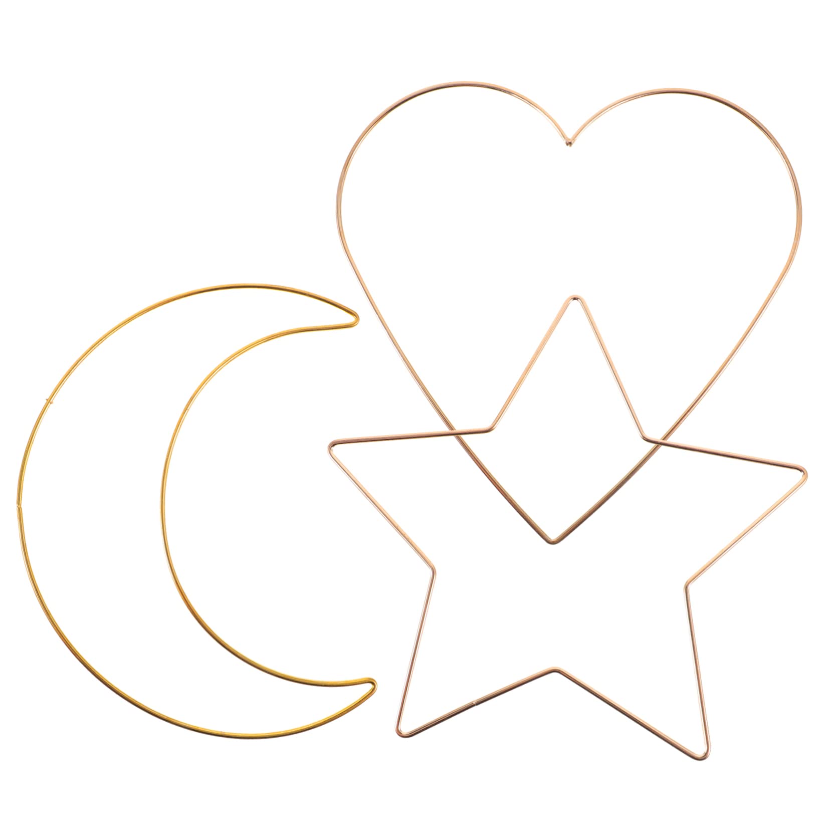 Happyyami 3Pcs Metal Hoop for DIY Crafts Iron Dream Catcher Rings Heart Star and Moon Shapes for Macrame Floral Wreaths and Wall Decor