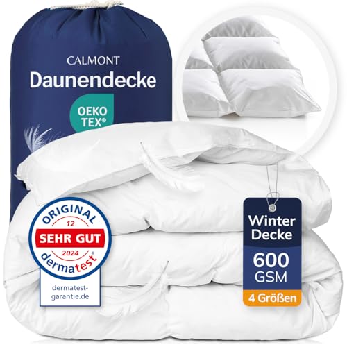 CALMONT - Daunen Bettdecke I Daunendecke 135x200 I 100% extra weiche Federn & Daunen | Fachärztlich geprüft für Allergiker | Oeko-Tex (135 x 200...