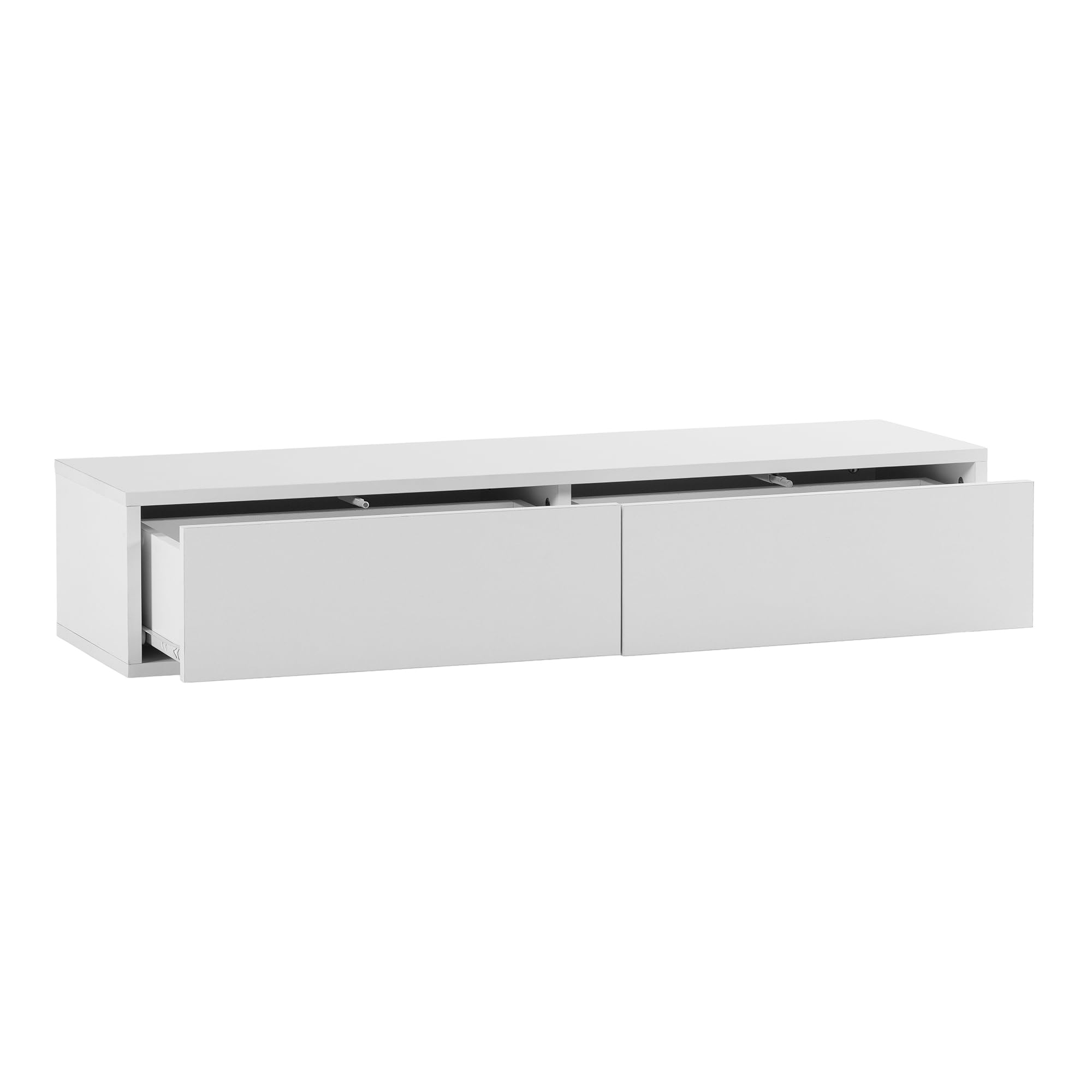 HOMN LIVING Console sospesa per ingresso Auri 2 cassetti colore bianco, 100 cm (larghezza) 30 cm (profondità) 20 cm (altezza)