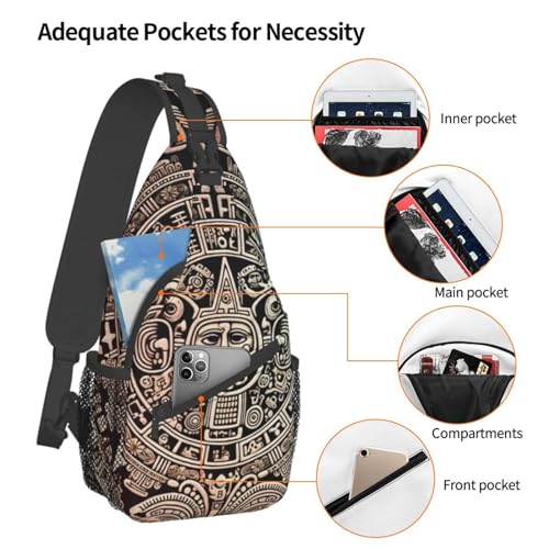 Bolso Sling Bag Unisex Estilo Calendario Maya miniatura 4