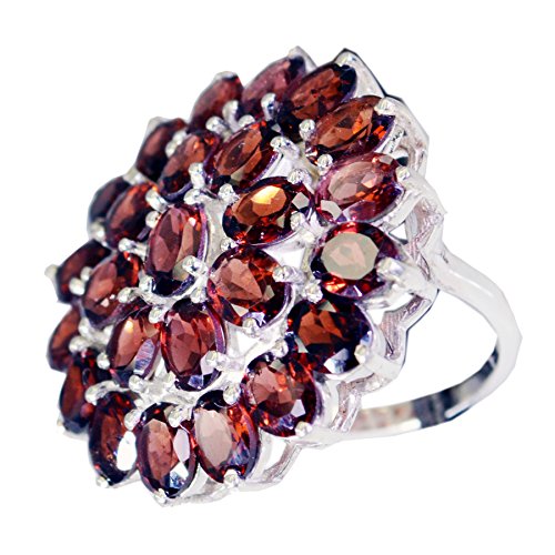 Image of 55Carat Natural Garnet Ring 925 Silver Oval Shape Chakra Healling January Birthstone Size 4 to 12