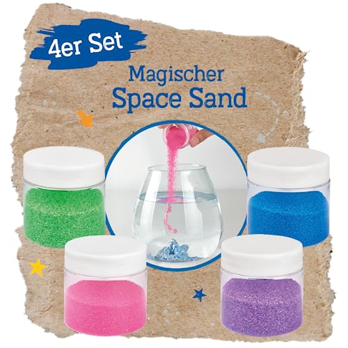 moses. PhänoMINT 4er-Set Magischer Space Sand, Hydrophober bunter Sand zum Spielen und Experimentieren, Schimmernder Spielsand in 4 Farben, ab 8 Jahren