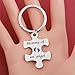 bobauna Miscarriage gift Puzzle Keychain Set Of 2 Baby Memorial Jewelry For Infant Loss (mommy/daddy angel)