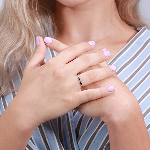 Ginger Lyne Collection 2mm Wedding Band for Men or Women Black Gunmetal over Solid Sterling Silver Comfort Fit Bridal Ring4