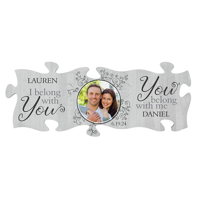 Let's Make Memories Personalized Puzzle Pieces Wall Art - Showcase Love - 3 Pieces Each 6" Square - Home Décor for Couples