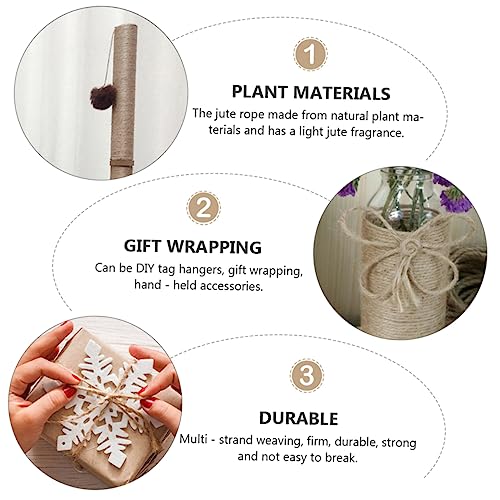 Yardwe 1 Unidade corda corda embrulho presente linho artesanal retro artesanato corda coluna substit