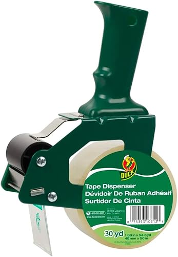 Duck Tape Brand - Cinta de embalaje transparente resistente de 30 yardas con dispensador cinta de embalaje y envío