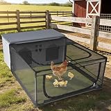 Rockever Chicken Coop with Run, Plastic Nesting Boxes for Chickens with Door Or Ramp, 60” Large Chicken Coop, Small Animal Poultry Cage for 4-6 Chickens, Ducks, and Guinea Pigs