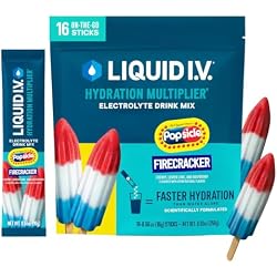 Liquid I.V. Hydration Electrolytes, Firecracker, 16 Count | Scientifically Formulated | Clinically Proven Hydration | No Artificial Sweeteners | Non-GMO | Vegan | Powder Drink Mix