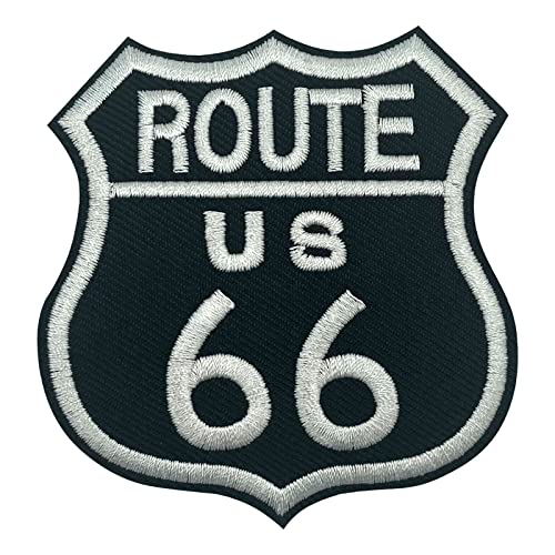 Wikineon Embroidered Iron On Patch, Us Route 66 Applique Patch, Punk Roll Embroidered Badge Iron On/Sew On Diy Clothing Accessories, Perfect For Jackets Backpack Clothes Hats Jeans T-Shirt #TOP25