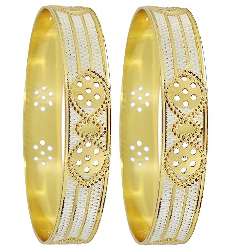 Image of NMII Brass Gold Plated Bangles Set For Women's & Girls (Pack of 2)
