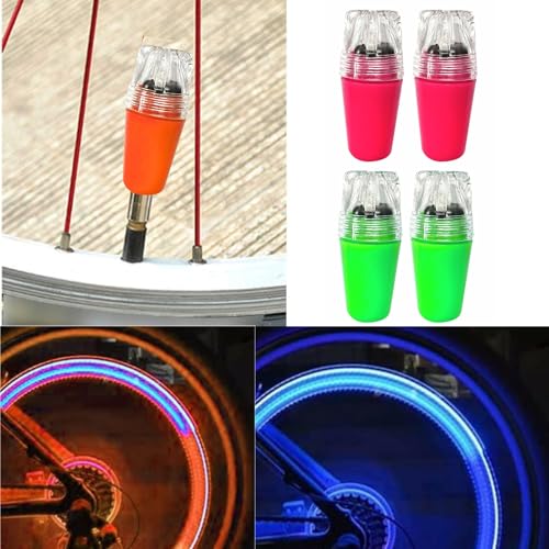 Image of Bicycle Spoke Beads & Valve Lights LED Multicolour Set for Tyre Wheel | Kids Cycle Spare Parts & Accessories | Decorative Lights & Colourful Moti for Kids Bicycles | Set of 2 Items