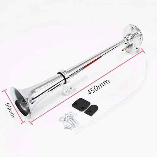 Miniatura 3 de Viping Air Horn - Bocina de automóvil de 17.717in, bocina eléctrica de zinc cromado, bocina eléctrica de 150 db con bomba de aire de compresor,