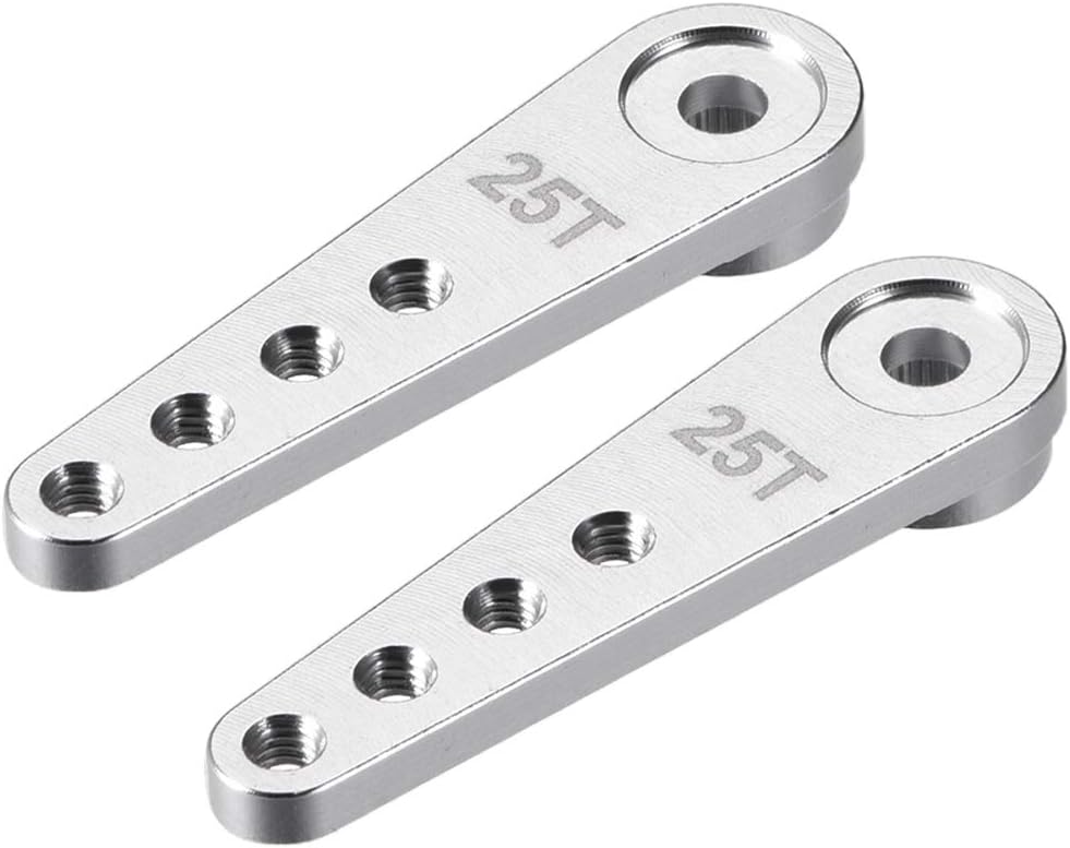 uxcell 2PCS Aluminum 25T Servo Horn for RC Model Car Boat - Silver Tone