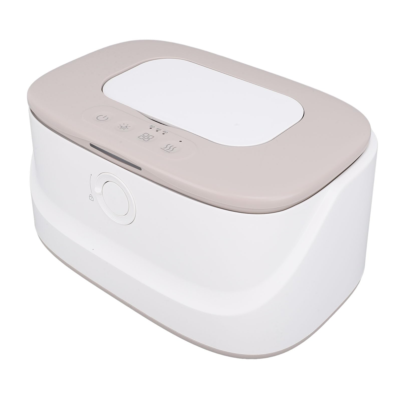 VGEBY Chauffe-Lingettes pour bébé, Distributeur Chauffant de Lingettes à Température Réglable, Grande capacité avec Veilleuse pour un Accès Facile la Nuit (GREY)
