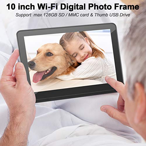 Digital Photo Frame Wifi Digital Picture Frame Kimire 1920X1080 Touch Screen, Support Thumb Usb Drive And Sd Slot, Music Player, Alarm Clock, Share Photo And Video Via App, Cloud, Email(10Inch Black) #TOP6