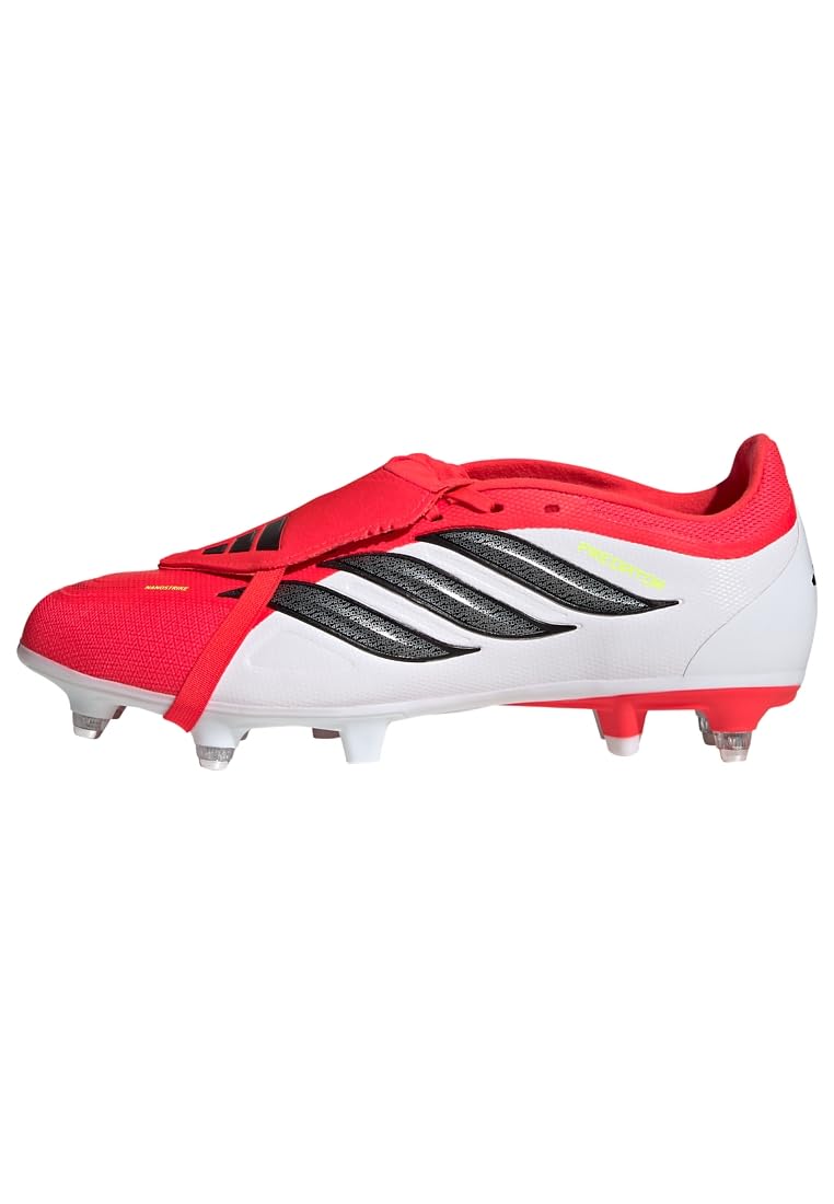 adidas Unisex Predator League Fold-Over Tongue Soft Ground Football Boots, Lucid red/core Black/FTWR White, 8.5 UK