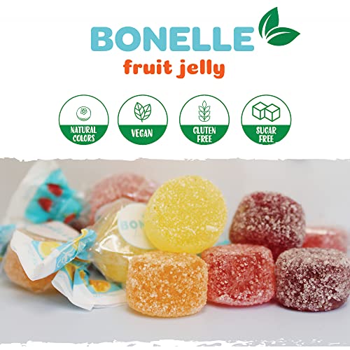Bonelle Sugar-Free Fruit Jelly Candy | 1-Pound Bag | Assorted Flavors | Individually Wrapped