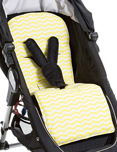 Protetor Capa de Carrinho Modelo Universal Dupla-Face Chevron, Momis Petit, Amarelo e Cinza, Univers