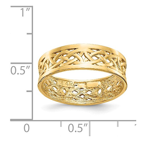 Solid 14k Yellow Gold Polished Celtic Knot Band Ring (6mm)3