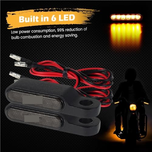 Luz trasera 2 luces intermitentes para motocicleta y guías de manillar 4