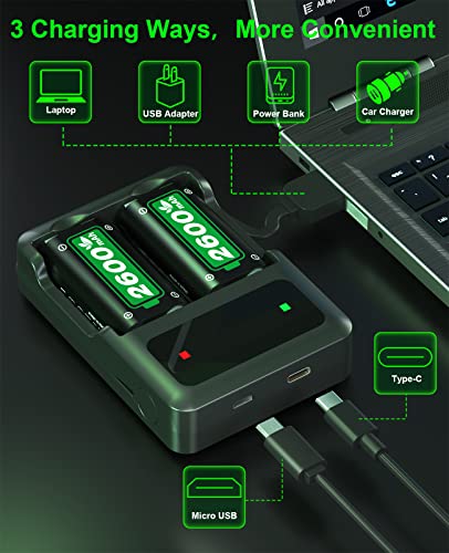 2023 Original - 2X2600Mah High Capacity Rechargeable Battery Pack For Xbox Controllers, Wegwang Fast Charging Controller Battery Pack With Xbox One/Xbox Series X|S Xbox One S/Xbox One X Controller #TOP4