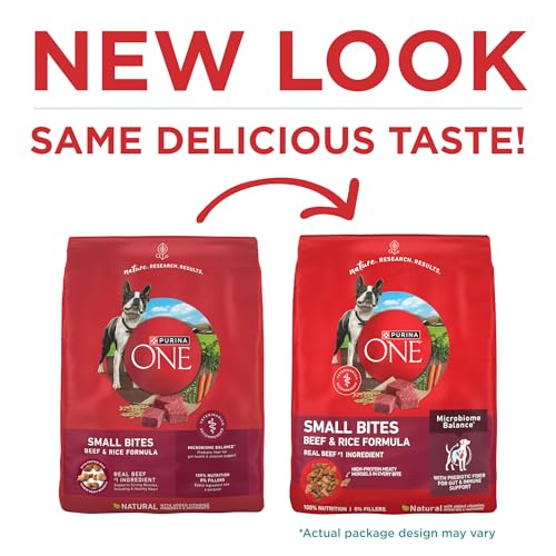 Purina ONE Small Bites Beef & Rice Dry Dog Food, 31.1 lb Bag | Small, easy-to-eat dog food, easily digestible with microbiome balance and prebiotic fiber for gut health - Image 3