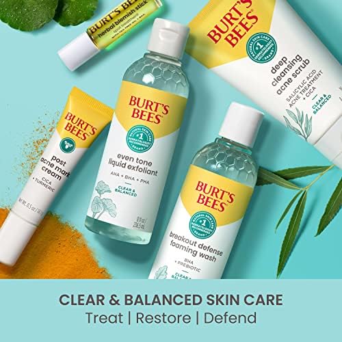 Burt's Bees Clear and Balanced Skin Balancing Gel Cream With Squalane and Prebiotic, Gel Moisturizer for Breakout-Prone Skin, 99 Percent Natural Origin Skin Care, 1.8 oz. Bottle - Pack of 2