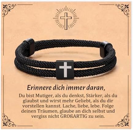 Cross Bracelet for Boys Girls, Jesus Cross Jewellery Gifts, Christian Motivational Gifts Bracelet, C...