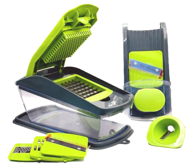 B&S Vegetable Spiralizer, Stainless Steel Grater, Slicer, Cutter, Peeler for Cucumbers, Green
