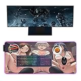 Mouse Pads Sexy Anime Girl Butt RGB Gaming Mouse Pad XXL Desk Laptop LED Gaming Carpet Pad Desk Gaming Desk 24 inch x12 inch -A3