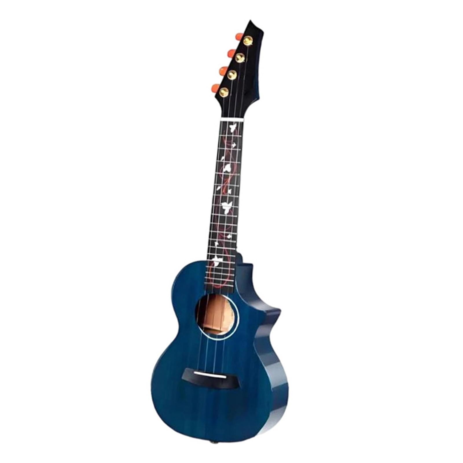 Profesjonalna Ukulele 23/26 Calowe Błyszczące Wycięcie W Całości Z Litego Mahoniu Palisandru Świerku Sopranowe Ukulele Dla Początkujących I Zaawansowanych(23 Blue)
