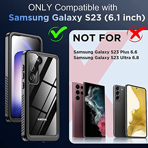 Capa à prova d'água para Samsung Galaxy S23, protetor de tela integrado 360°, proteção resistente à