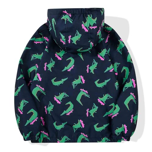 Image of SUNDAY ROSE Boys Windbreaker Jacket Hooded Lightweight Windroof Water-resistant Outdoor Coats for Kids