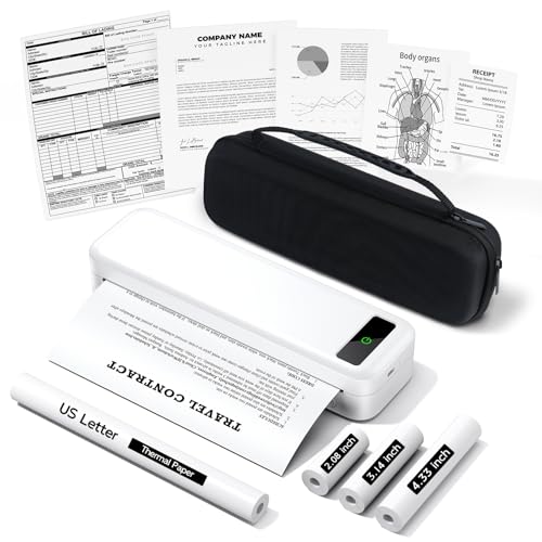 Stampante Portatile A4 Kit, Stampante Termica Compatibile Connessione Bluetooth e