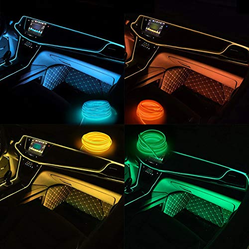 M.best Neon Light El Wire For Automotive Car Interior Decoration With 6Mm Sewing Edge (5M/15Ft, White) #TOP6