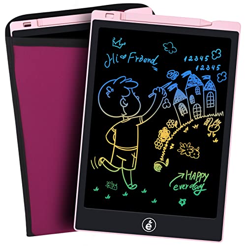 11 inch LCD Writing Tablet Doodle Board with Protective Sleeve,Drawing Board Colorful Kids Drawing Tablet Drawing Pad,Writing and Learning Scribble Board Toys Gift for Girls and Boys(Pink)
