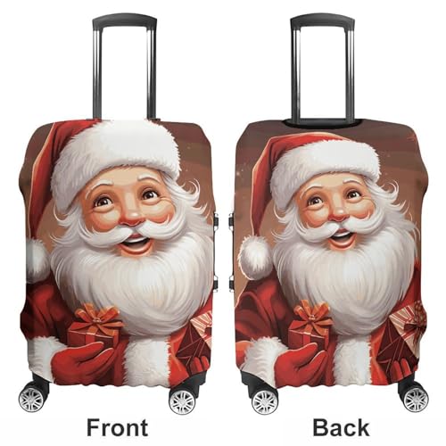 Santa Claus Xmas Gifts Luggage Cover, Washable Elastic Suitcase Cover Protector Fit 18-32 Inch Luggage3