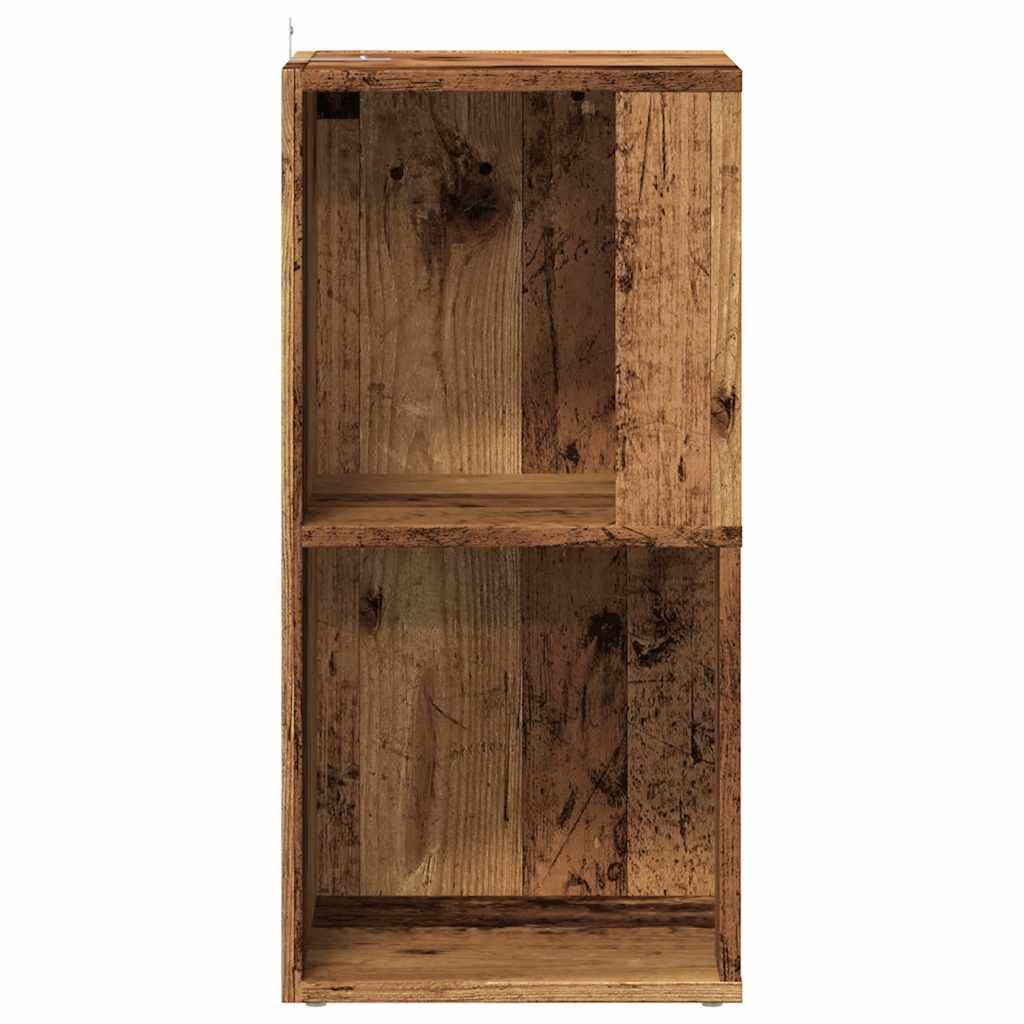 Scaffale angolare effetto legno anticato, 33 x 33 x 67 cm, scaffale multiuso per soggiorno, ufficio, corridoio