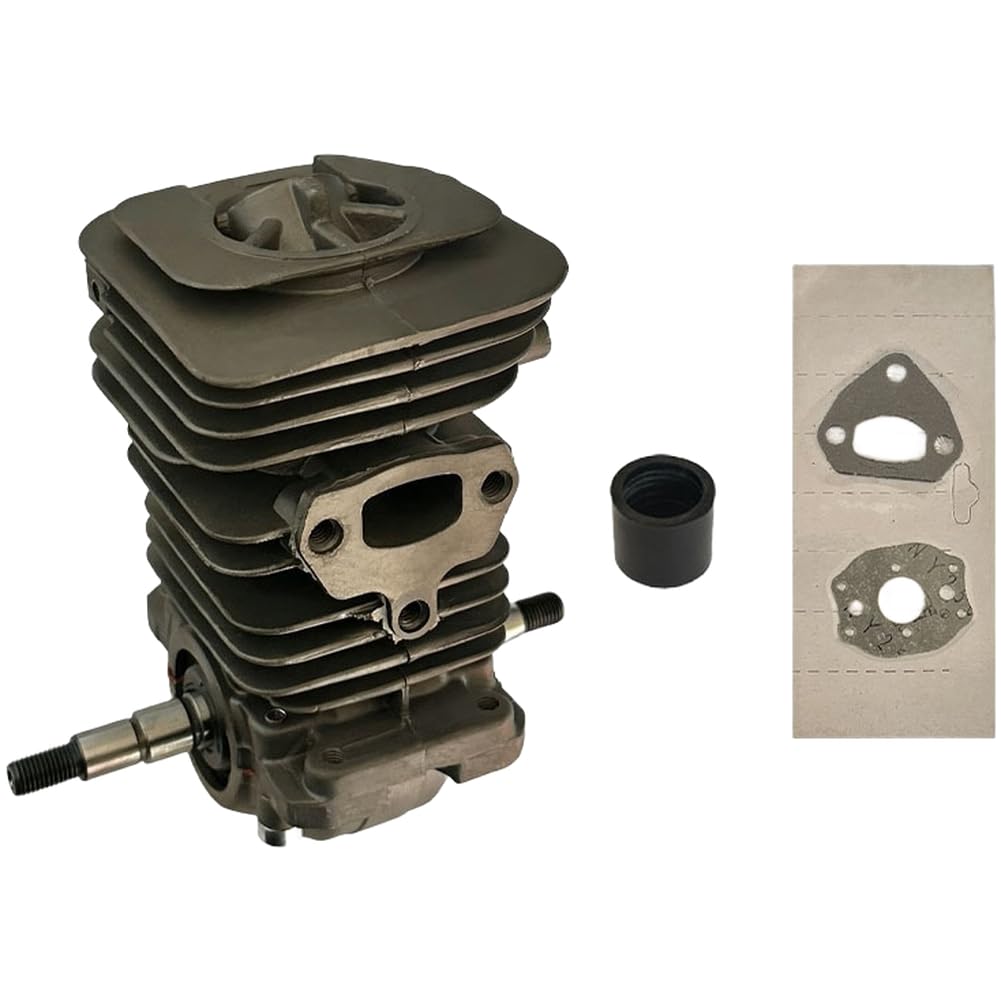Kit de repuesto para motosierra Brand X 136 137 141 142, kit de pistón cilíndrico de 38 mm 40 mm con conexión de carburador, junta y tubo de aspiración, kit de reparación de motor gris
