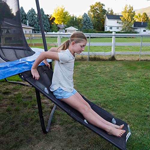 Jump Climber & Slider For Trampolines | Rock Wall Grip Upgrade | Easy To Climb & Wide Enough To Slide Down | Clamps To Frame Under Spring Pad | Folds For Easy Mowing | [Lifetime Parts Warranty] #TOP4