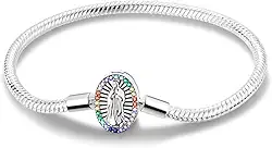 Pulseira de Medalha Nossa Senhora - Joia Religiosa - Delicada e Elegante! Pulseira Feminina - Presente Feminino - Joias para Mulheres