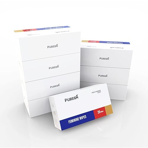 Toallitas individuales femeninas de limpieza íntima con aroma de bambú fresco (20 unidades, paquete de 8)