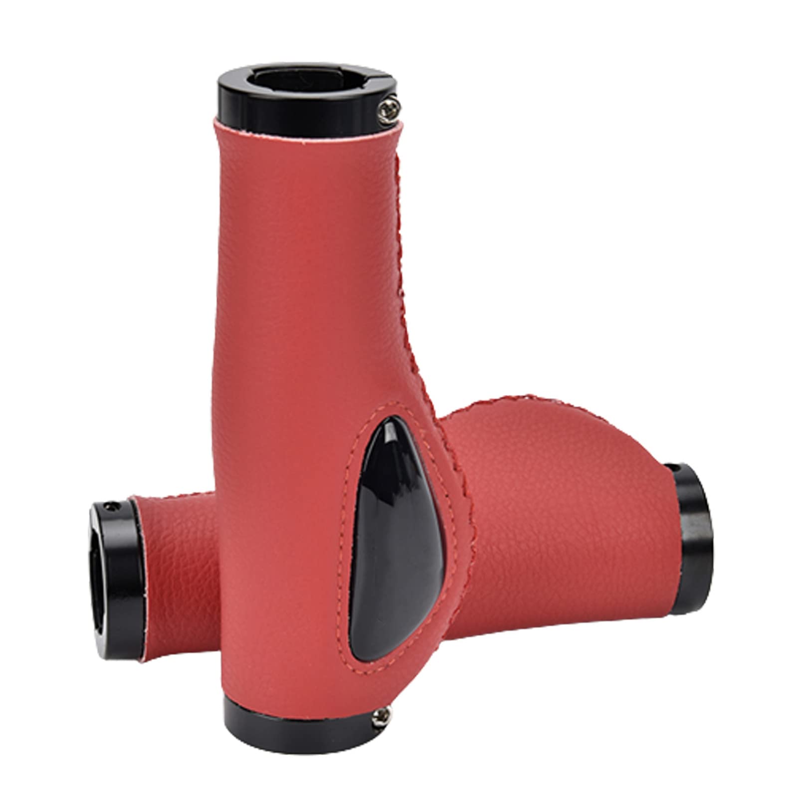 Guidon de vélo, rehausseurs de Guidon, poignées de vélo de Montagne verrouillables, poignées de Guidon de vélo antidérapantes Absorbant Les Chocs for VTT MBX Bike Scooter électrique(Red)